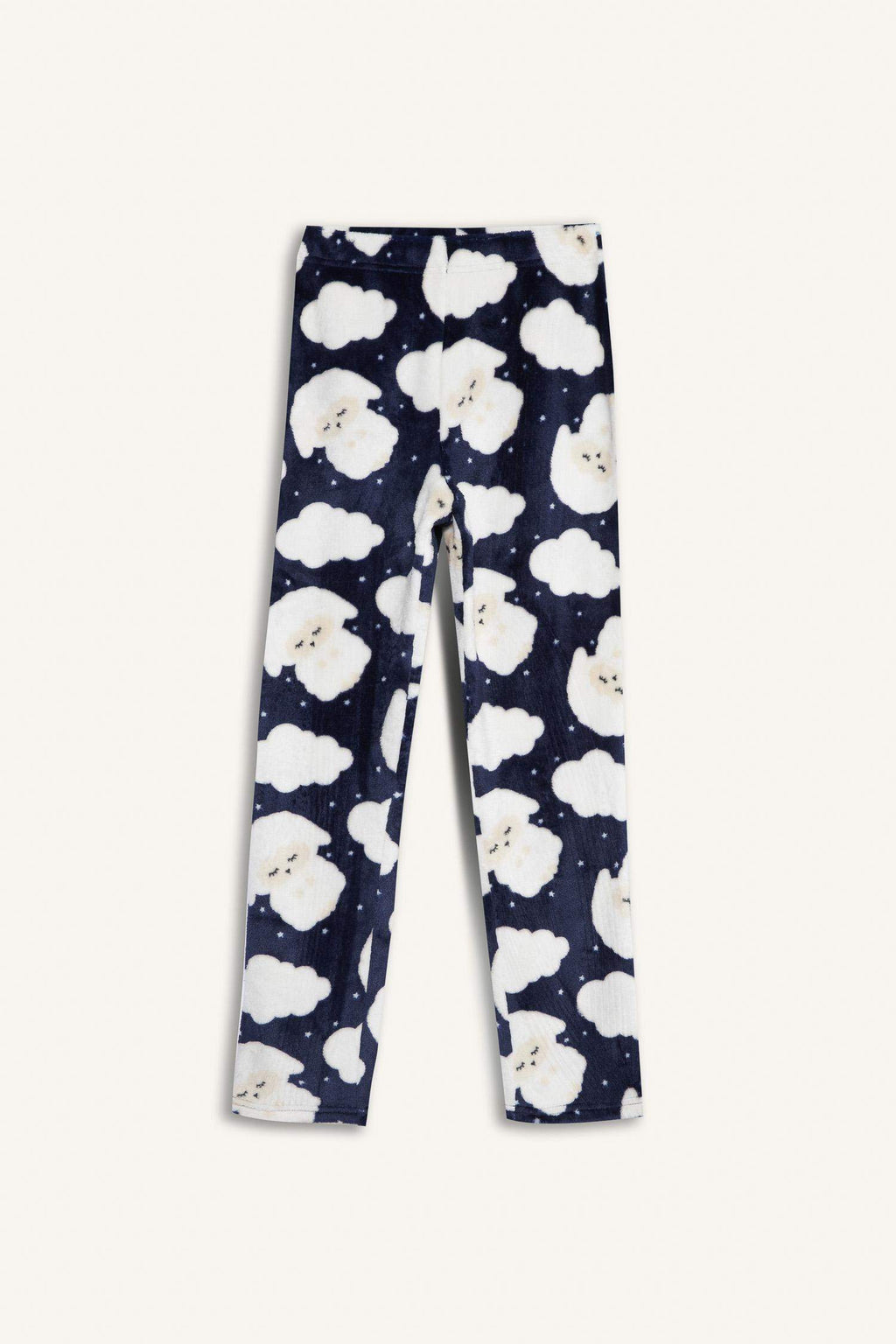 Girls Pajama Set Plush Printed Long Sleeve Top and Patterned Long Bottom