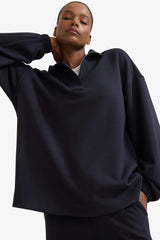DeFactoFit Long Fit Stand Collar Zippered Modal Sweatshirt