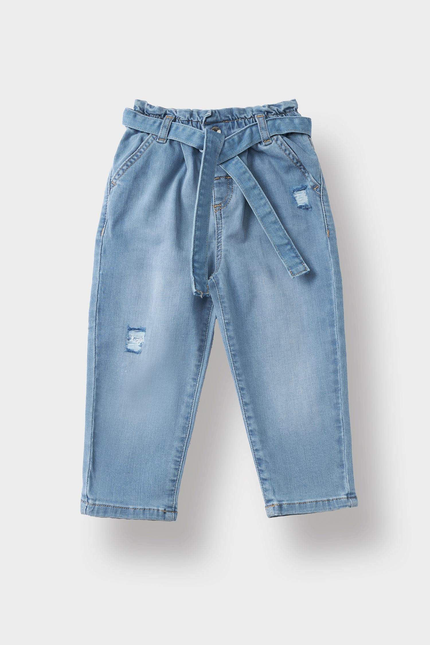 Baby Girl Paperbag Straight Leg Jeans