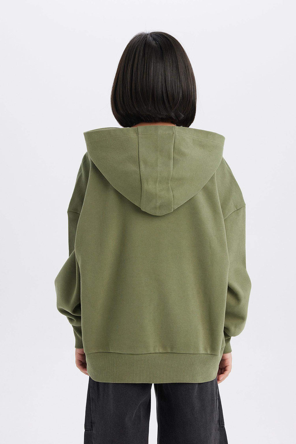 Girls Oversize Wide-Mould Hooded Printed Sweatshirt