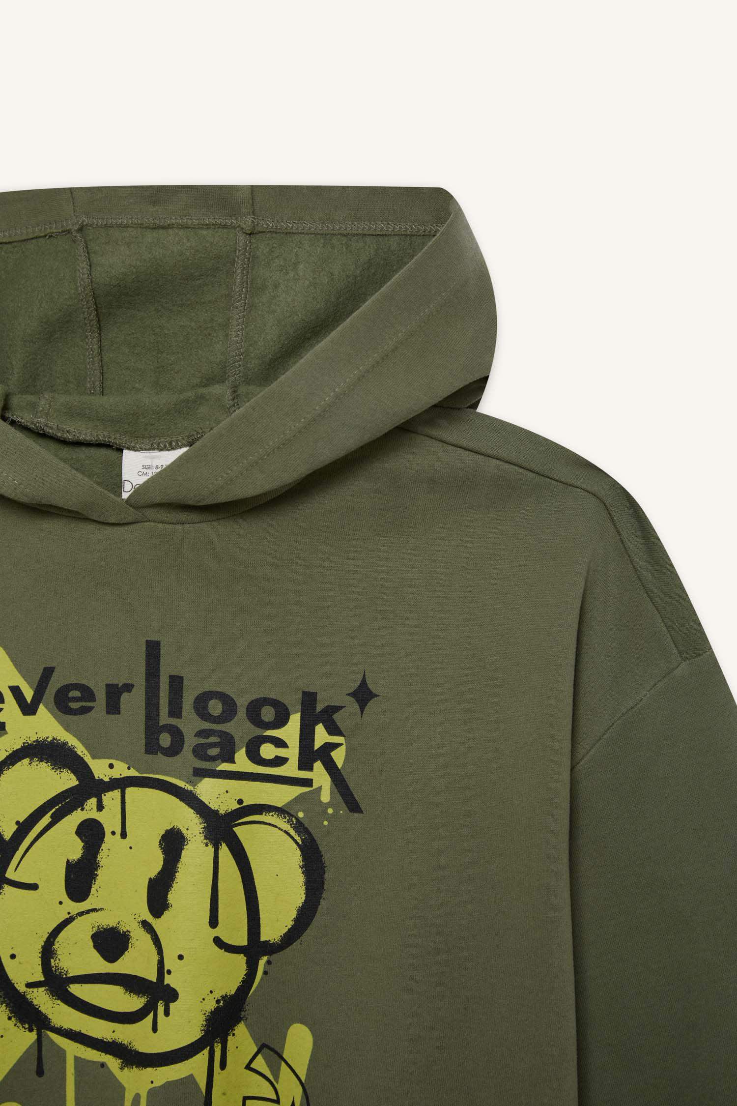 Girls Oversize Wide-Mould Hooded Printed Sweatshirt