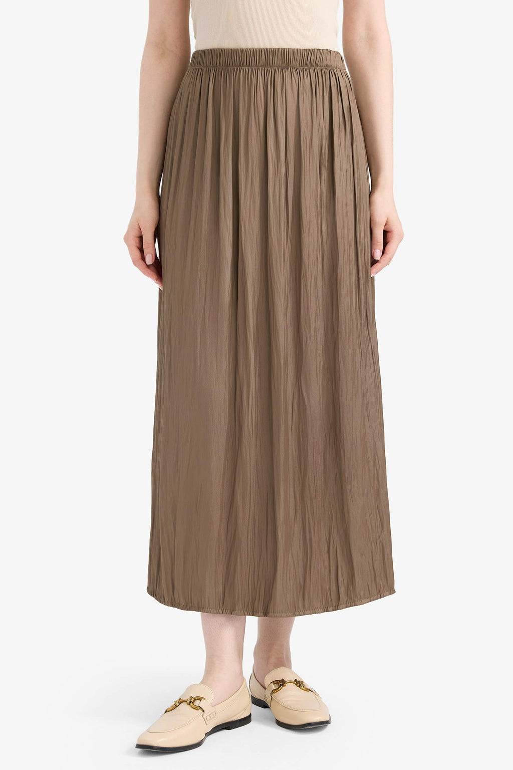 A Cut Satin Maxi Skirt