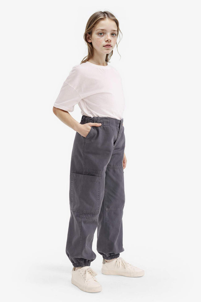 Girls Parachute Cargo Cotton Pants Hover Image