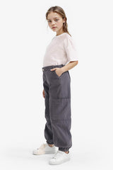 Girls Parachute Cargo Cotton Pants