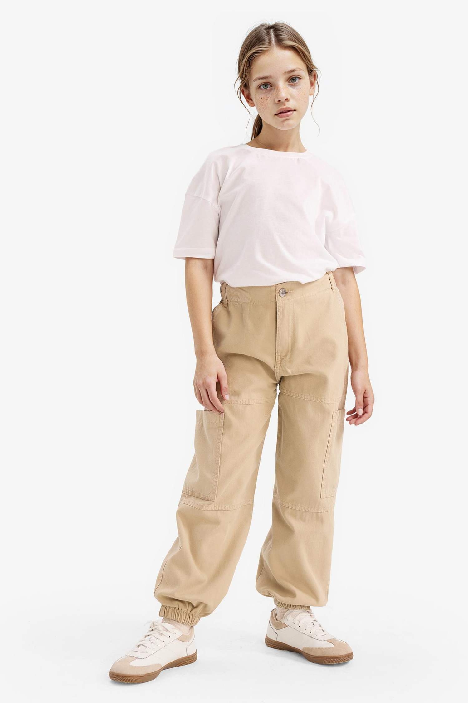 Girls Parachute Cargo Cotton Pants