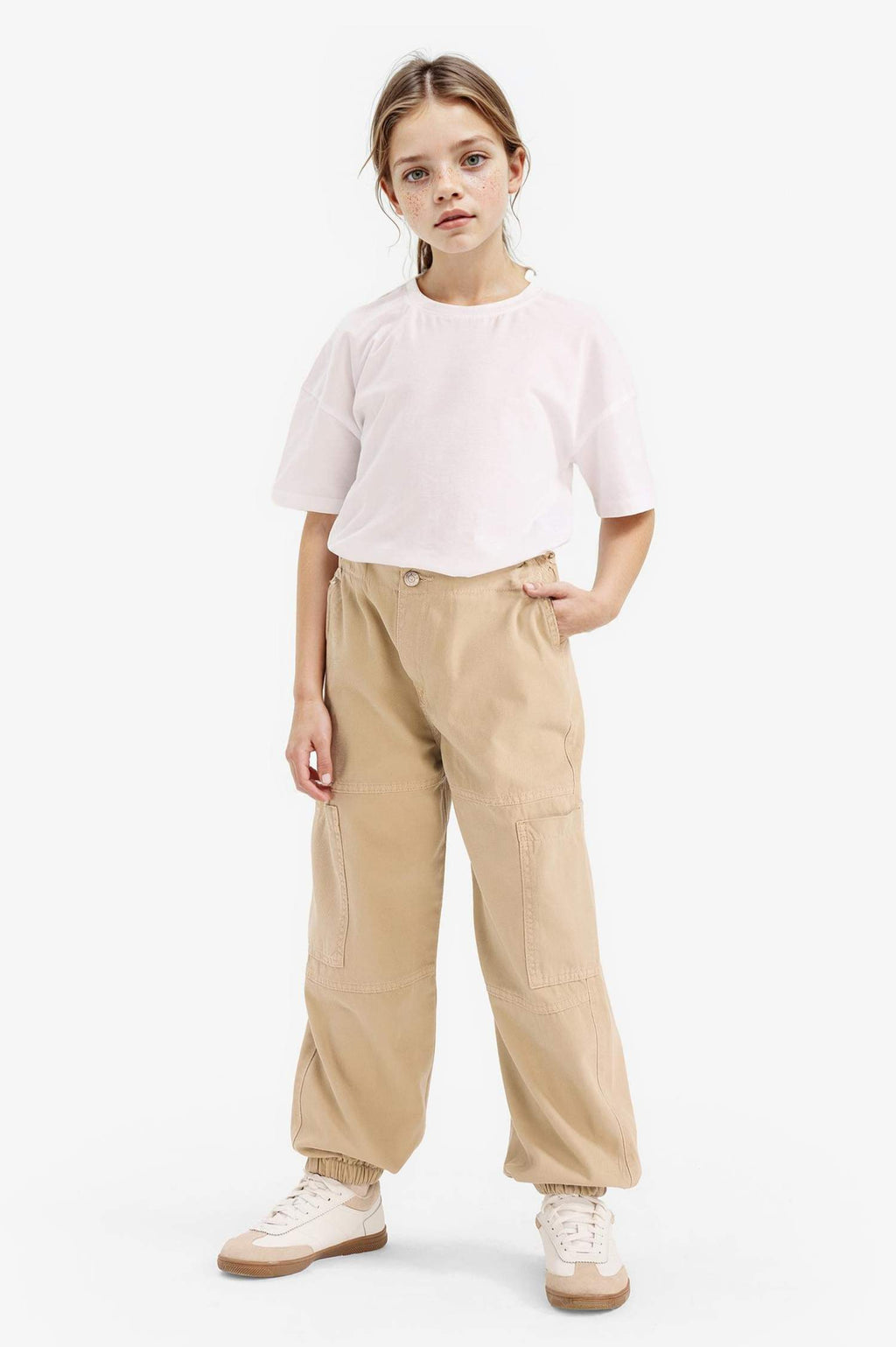 Girls Parachute Cargo Cotton Pants