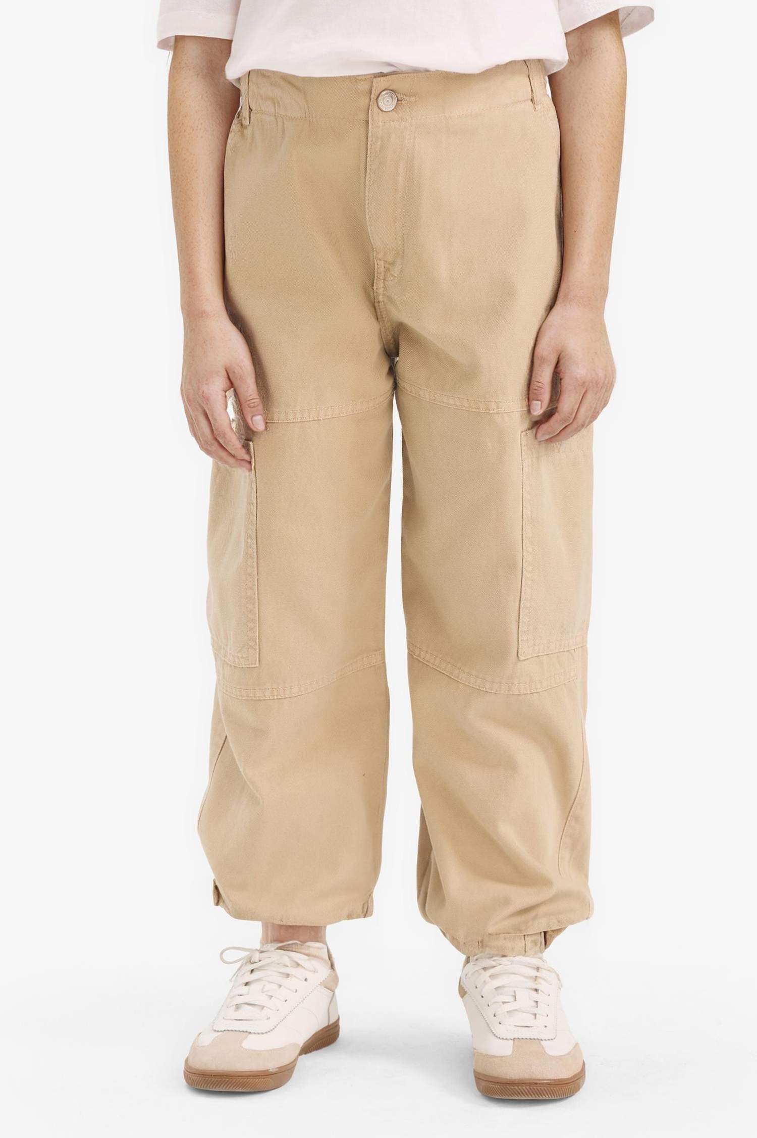 Girls Parachute Cargo Cotton Pants