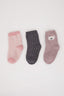 Baby Girl Non-Slip Sole 3-Pack Cotton Long Socks