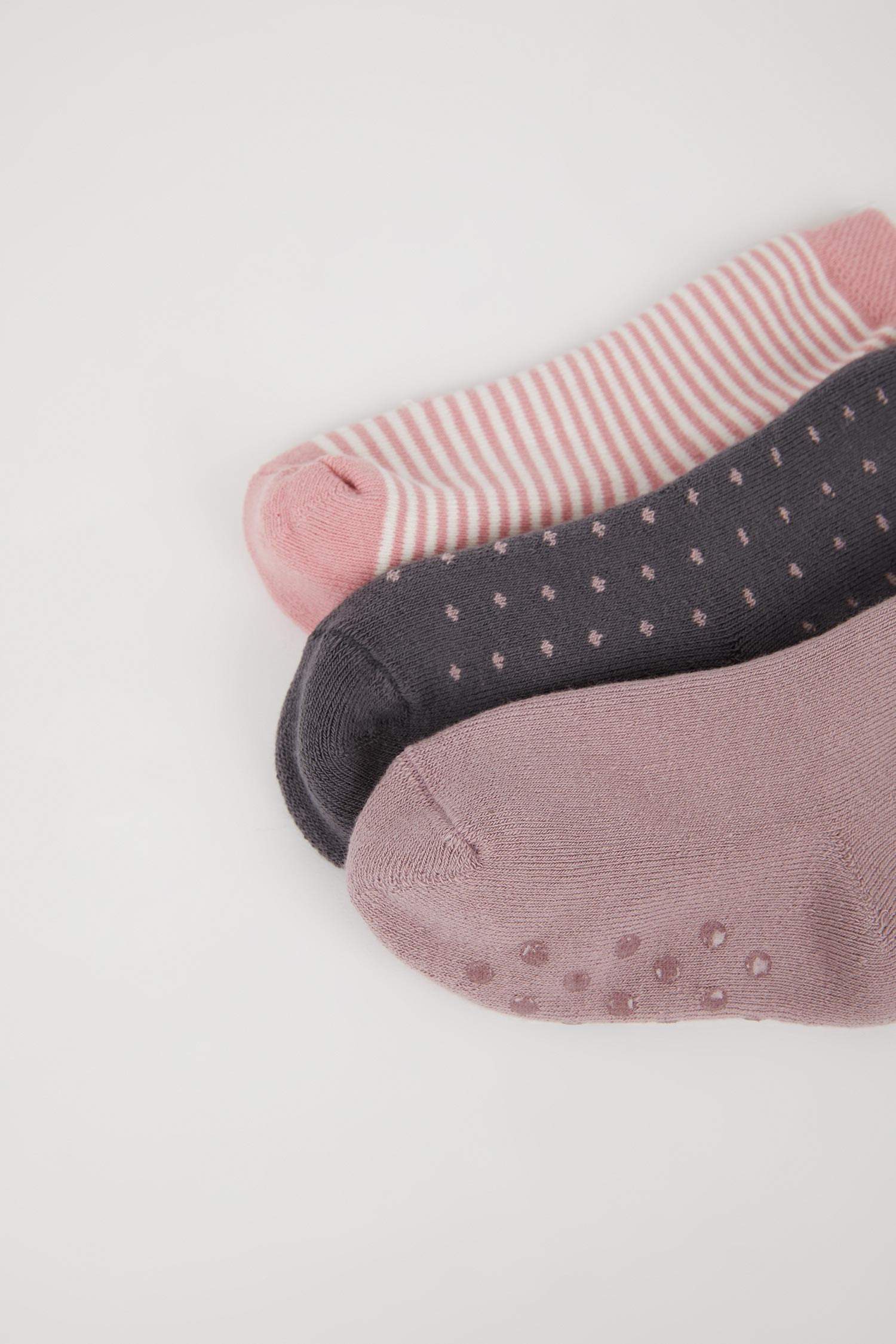 Baby Girl Non-Slip Sole 3-Pack Cotton Long Socks