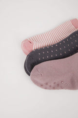 Baby Girl Non-Slip Sole 3-Pack Cotton Long Socks