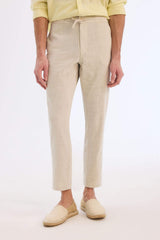 100% Cotton Summer Waisty Strap-on Jogger Pants Slim Fit Fit Fit Fit Fit With Flat Leg Pocket