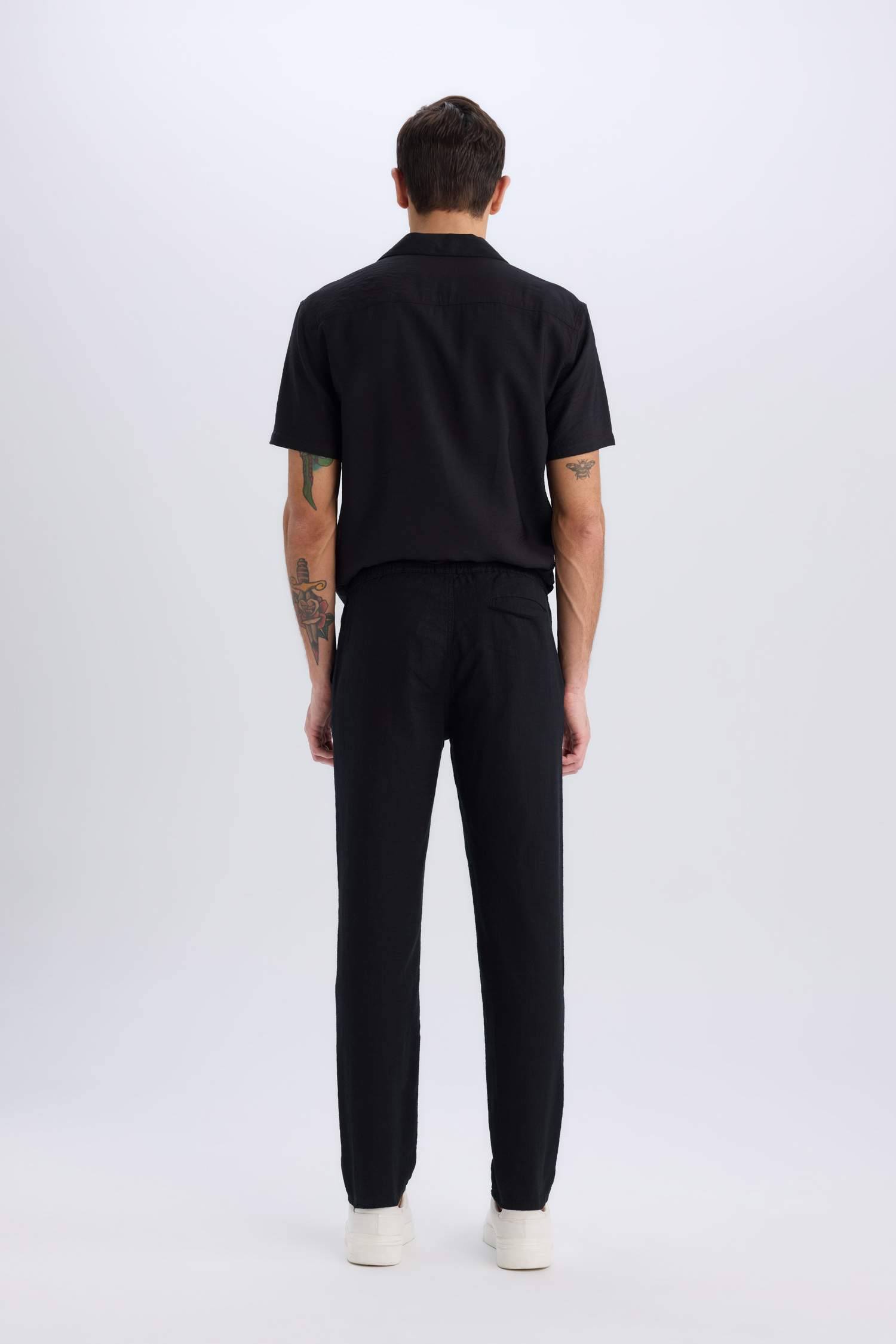 100% Cotton Summer Waisty Strap-on Jogger Pants Slim Fit Fit Fit Fit Fit With Flat Leg Pocket
