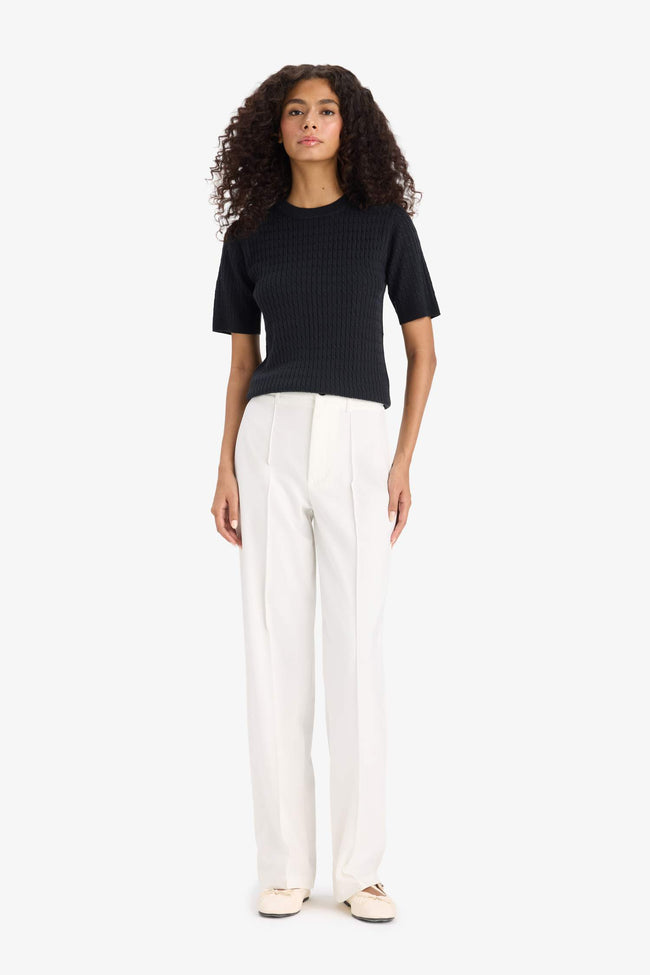 Regular Fit Crew Neck Short Sleeve Knitwear Sweater Main Image