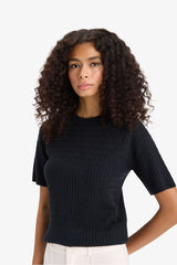 Regular Fit Crew Neck Short Sleeve Knitwear Sweater