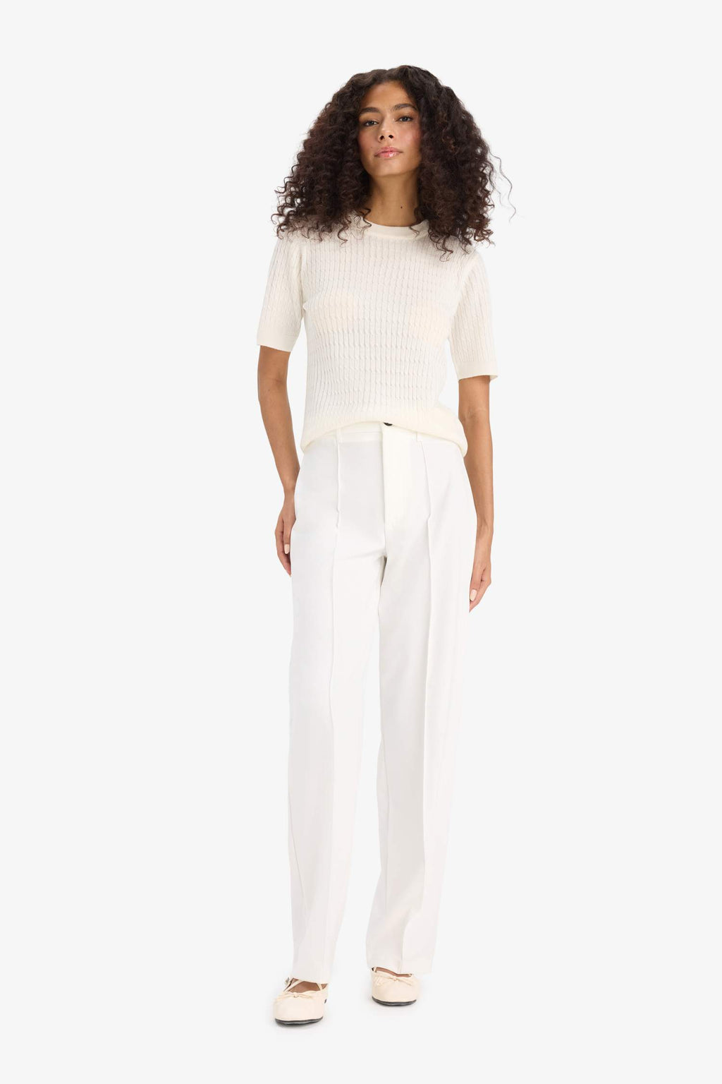 Regular Fit Crew Neck Short Sleeve Knitwear Sweater