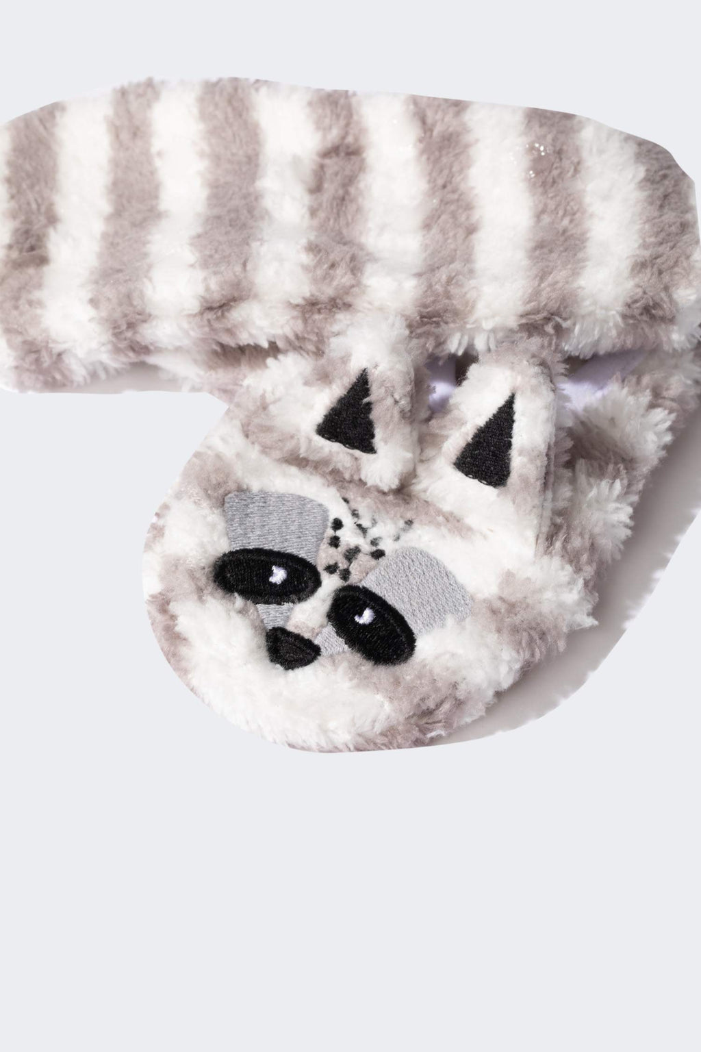 Boys Raccoon Themed Striped Flat Sole Home Slippers