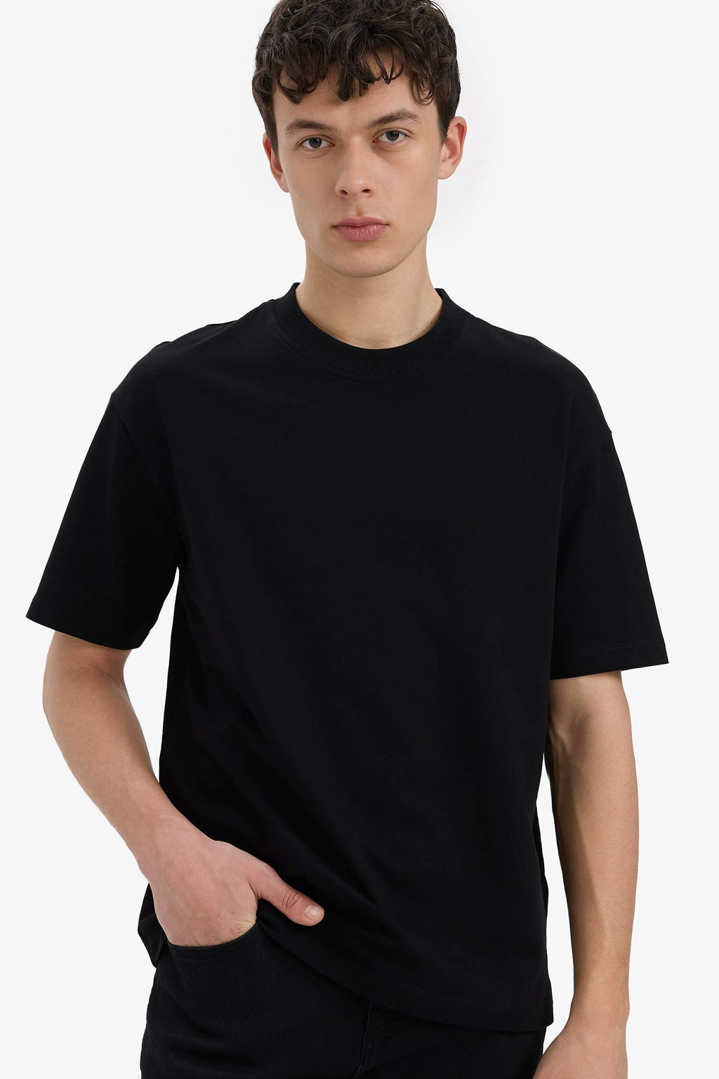 Cotton Relax Fit Crew Neck Basic T-Shirt