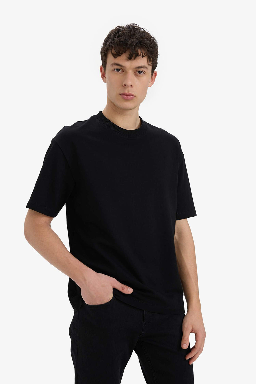 Cotton Relax Fit Crew Neck Basic T-Shirt