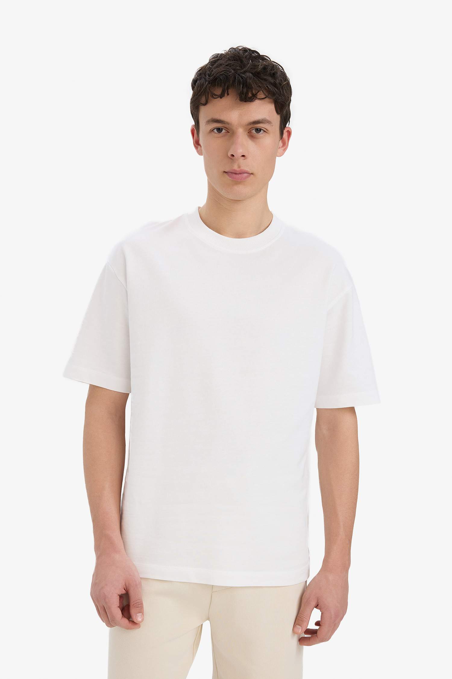 Cotton Relax Fit Crew Neck Basic T-Shirt