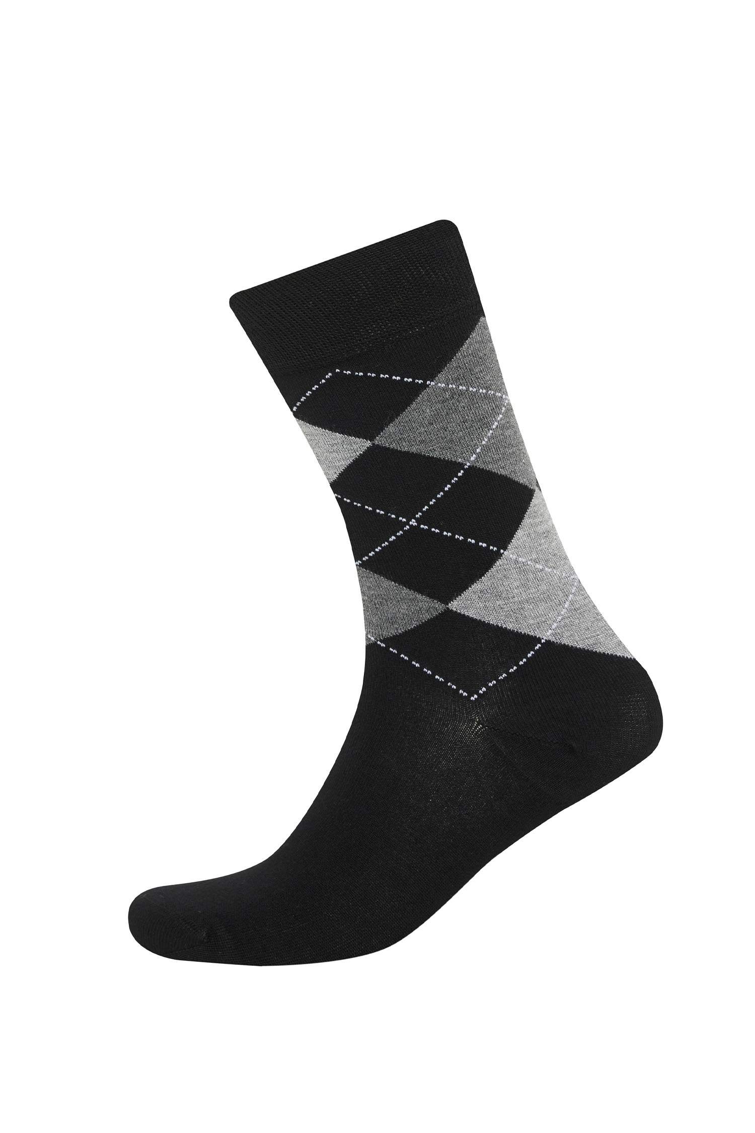 Mens Seamless Diamond Pattern Ultra Soft 2-Pack Bamboo Premium Long Socks