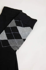 Mens Seamless Diamond Pattern Ultra Soft 2-Pack Bamboo Premium Long Socks