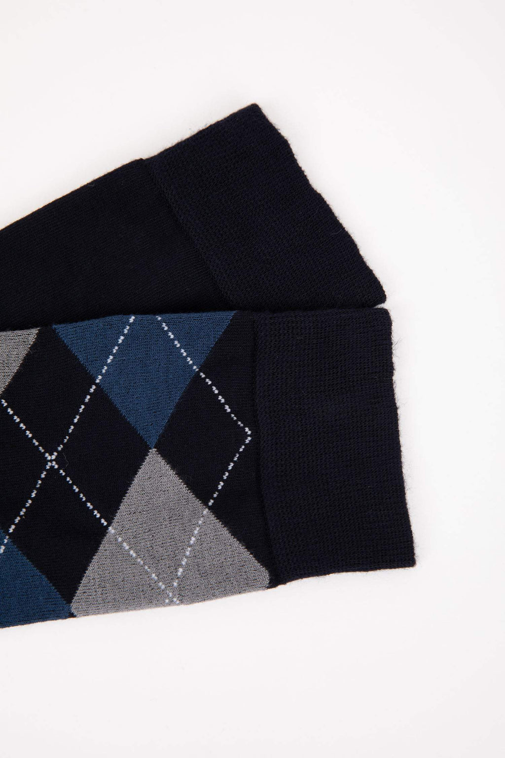 Mens Seamless Diamond Pattern Ultra Soft 2-Pack Bamboo Premium Long Socks