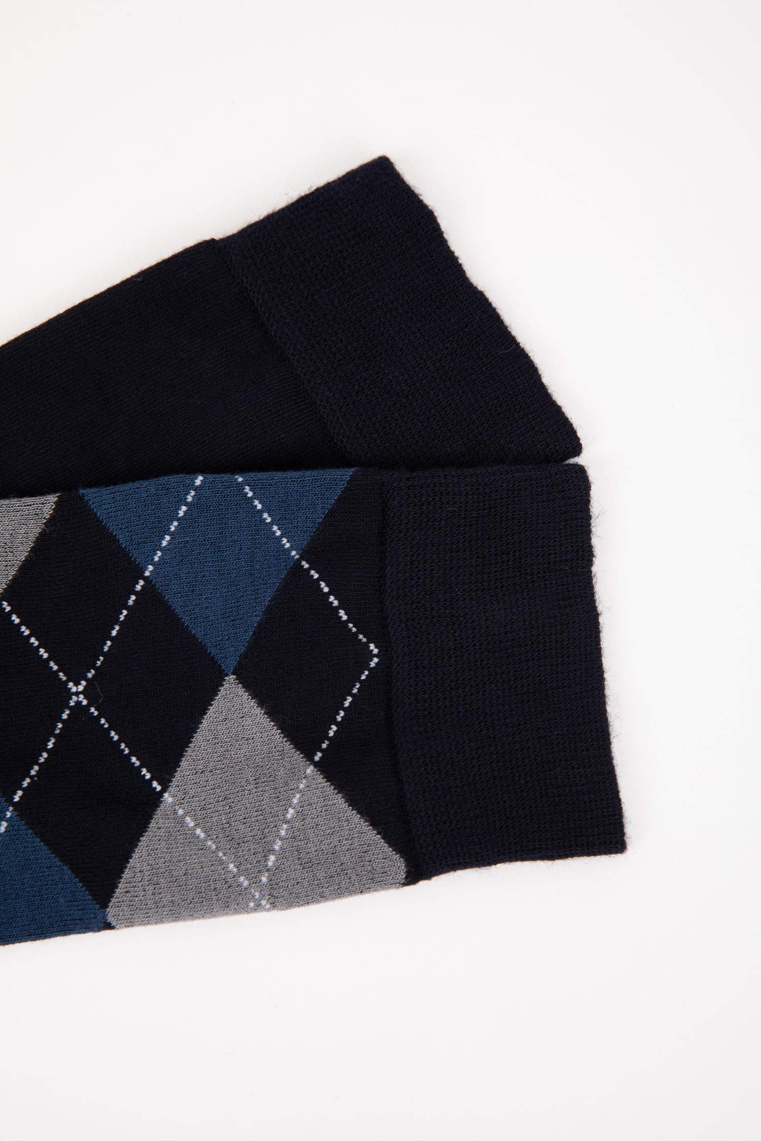 Mens Seamless Diamond Pattern Ultra Soft 2-Pack Bamboo Premium Long Socks