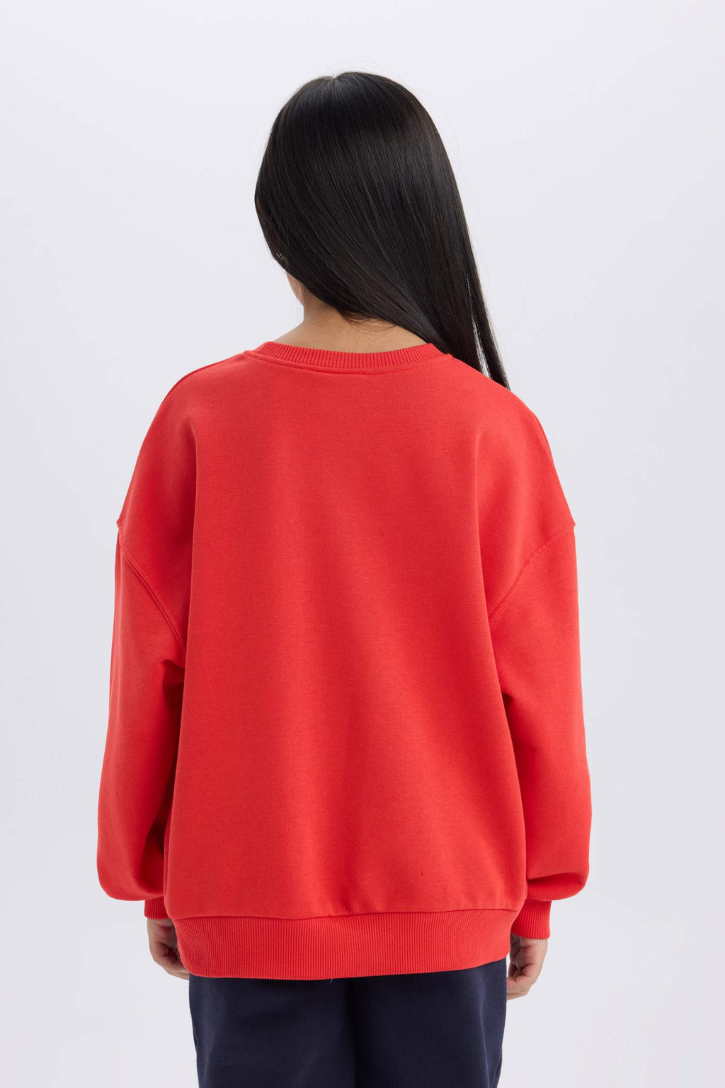 Girls Disney Mickey & Minnie Oversize Wide-Mould Crew Neck Sweatshirt