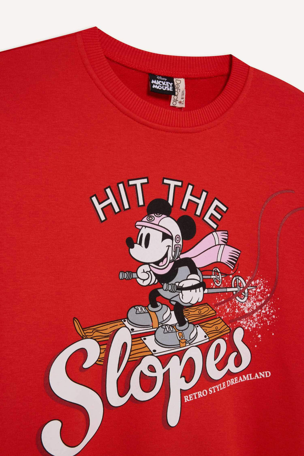 Girls Disney Mickey & Minnie Oversize Wide-Mould Crew Neck Sweatshirt