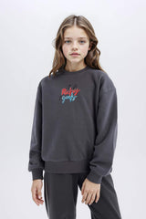 Girls Disney Mickey Mouse & Friends Oversize Wide-Mould Hooded Back Printed Sweatshirt