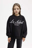 Girls Oversize Wide Pattern Crew Neck Printed Sweatshirt