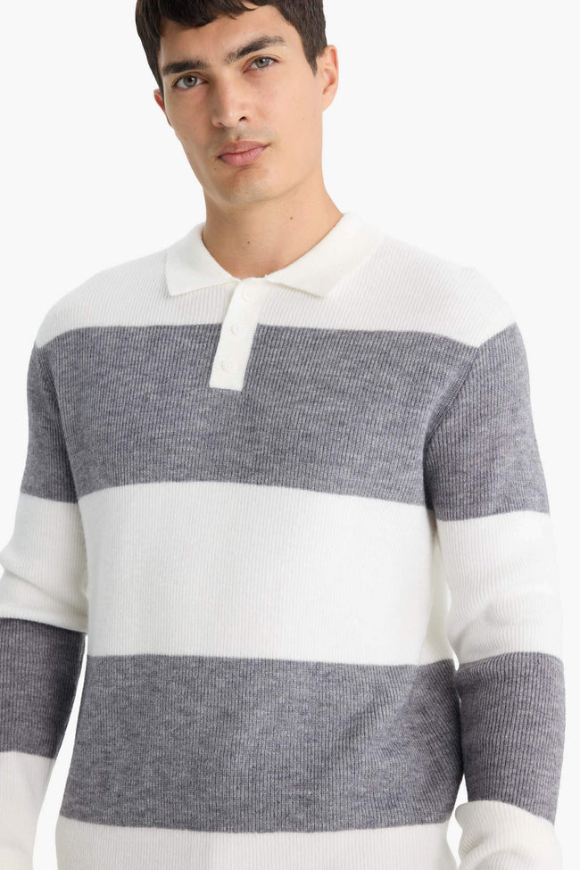 Standard Fit Polo Collar Knitwear Pullover Hover Image