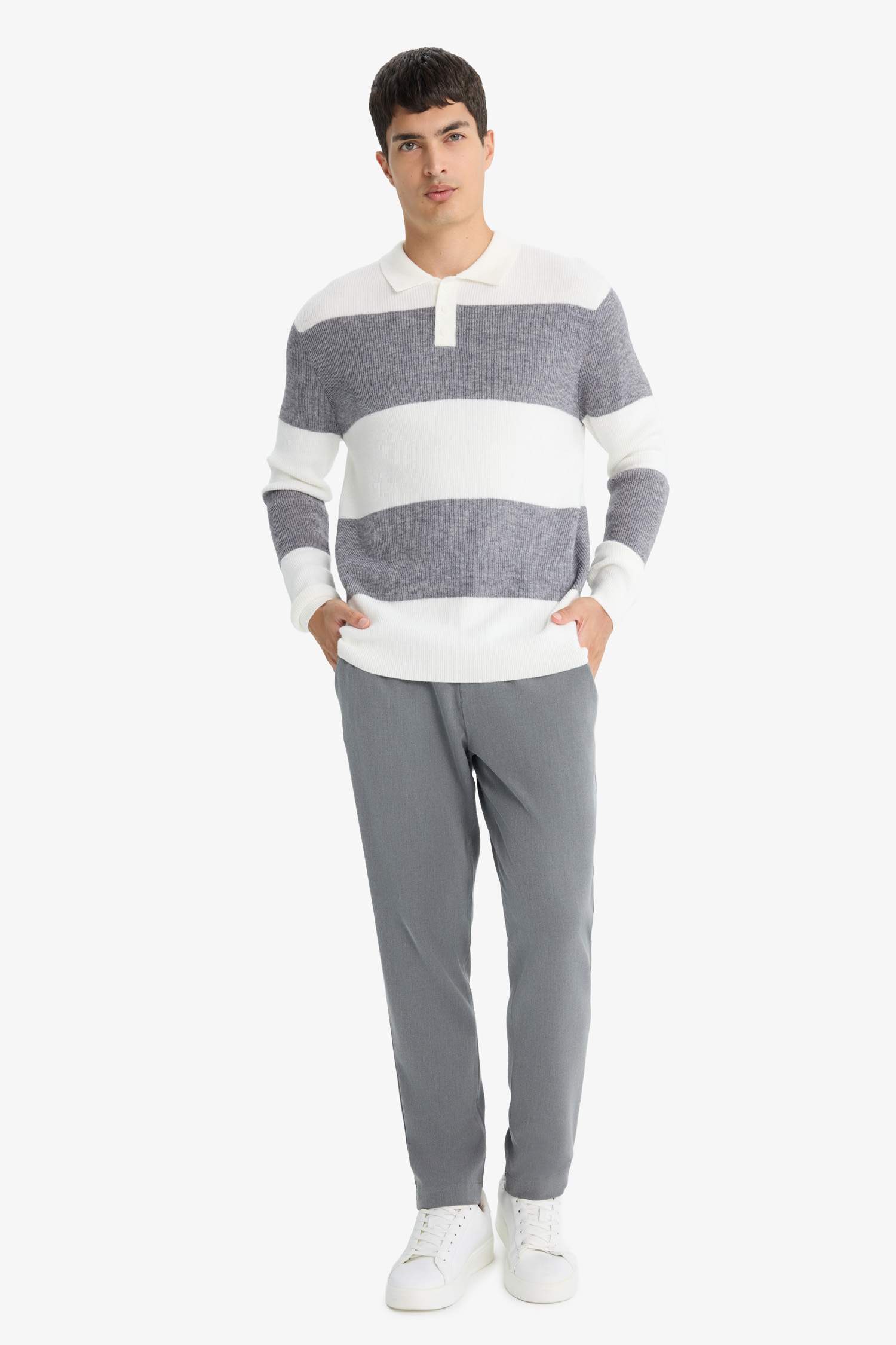 Standard Fit Polo Collar Knitwear Pullover