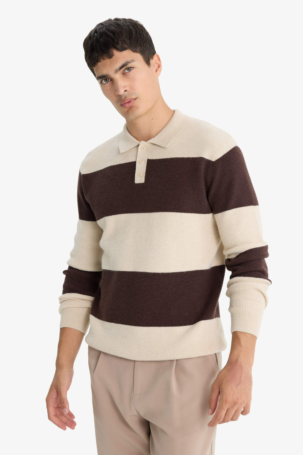 Standard Fit Polo Collar Knitwear Pullover