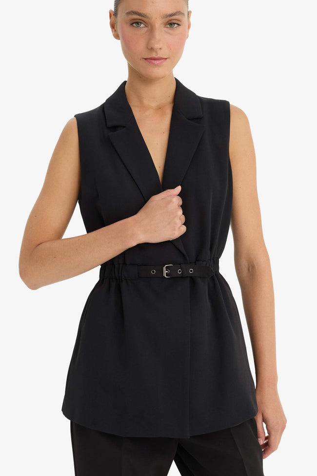 Fitted Jacket Collar Vest Hover Image