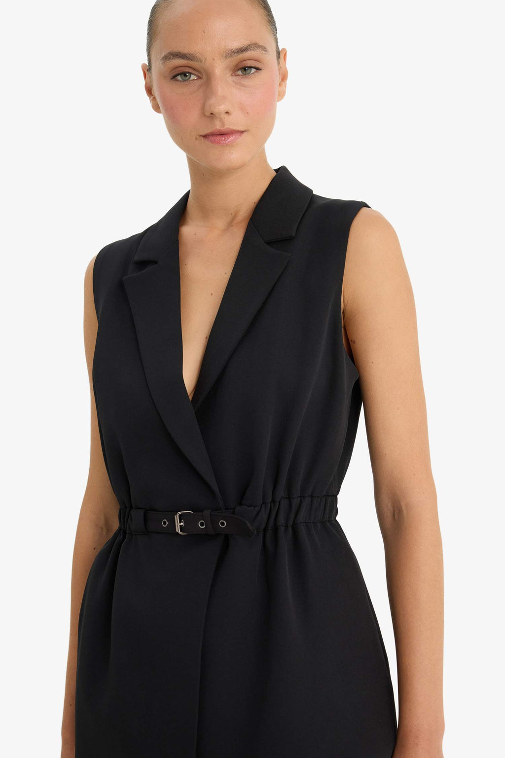 Fitted Jacket Collar Vest