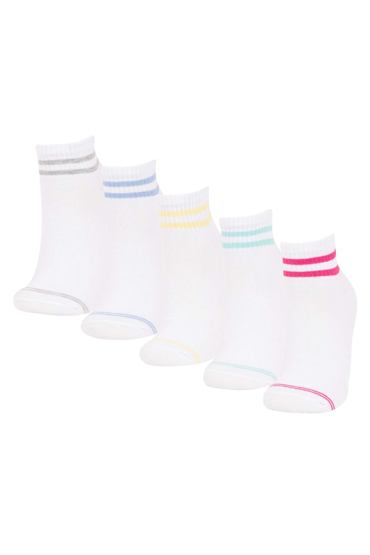 Women Comfortable Elastic 5-Pack Cotton Ankle Socks