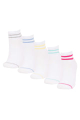Women Comfortable Elastic 5-Pack Cotton Ankle Socks