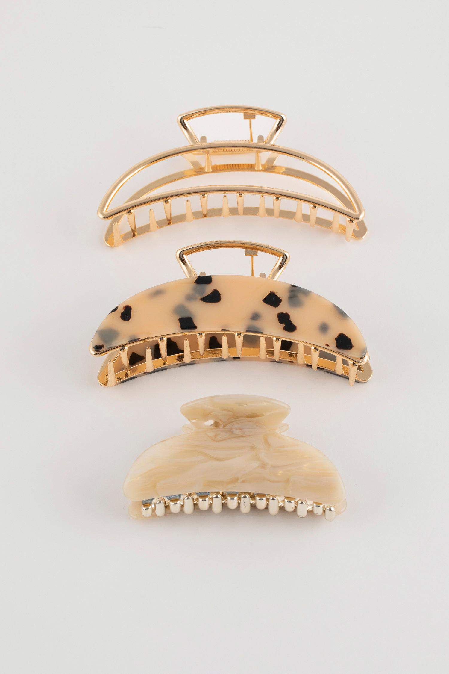 3-Piece Leopard Patterned Latch Buckle