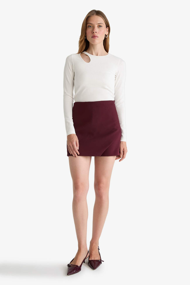 Slim Fit Narrow Cut Crew Neck Ribbed Long Sleeve T-Shirt Main Image