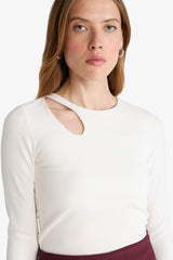 Slim Fit Narrow Cut Crew Neck Ribbed Long Sleeve T-Shirt