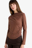 Slim Fit Narrow Cut Boat Neck Long Sleeve Blouse
