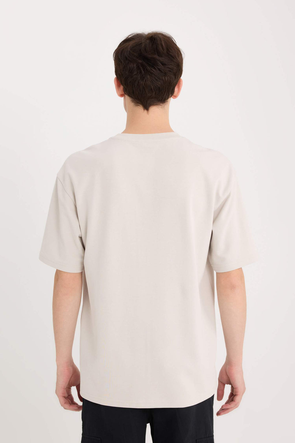 Boxy Fit Crew Neck Non-Ironing Breathable Printed Short Sleeve Heavy Fabric T-Shirt