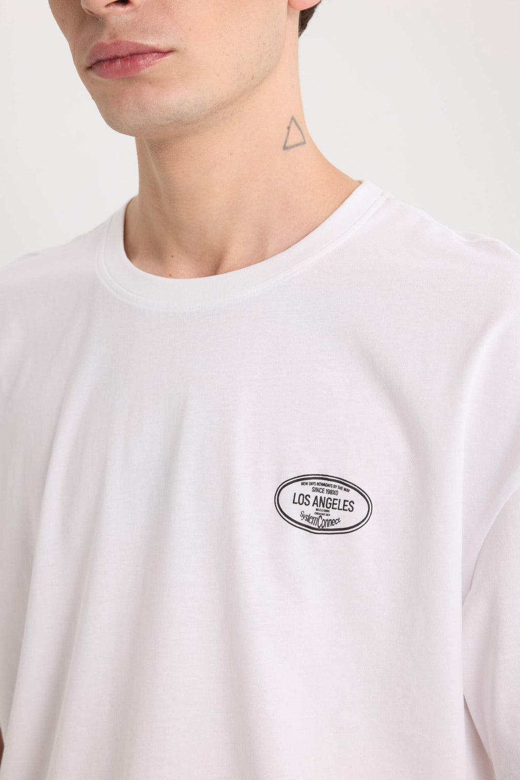 Oversize Fit Crew Neck Slogan Print T-Shirt