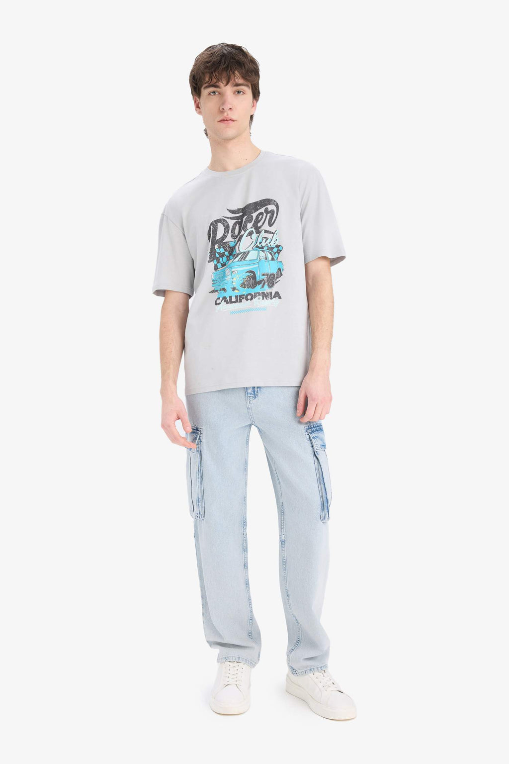 100% Cotton Boxy Fit Crew Neck Printed Short Sleeve T-Shirt