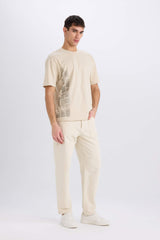 Boxy Fit Crew Neck Printed T-Shirt