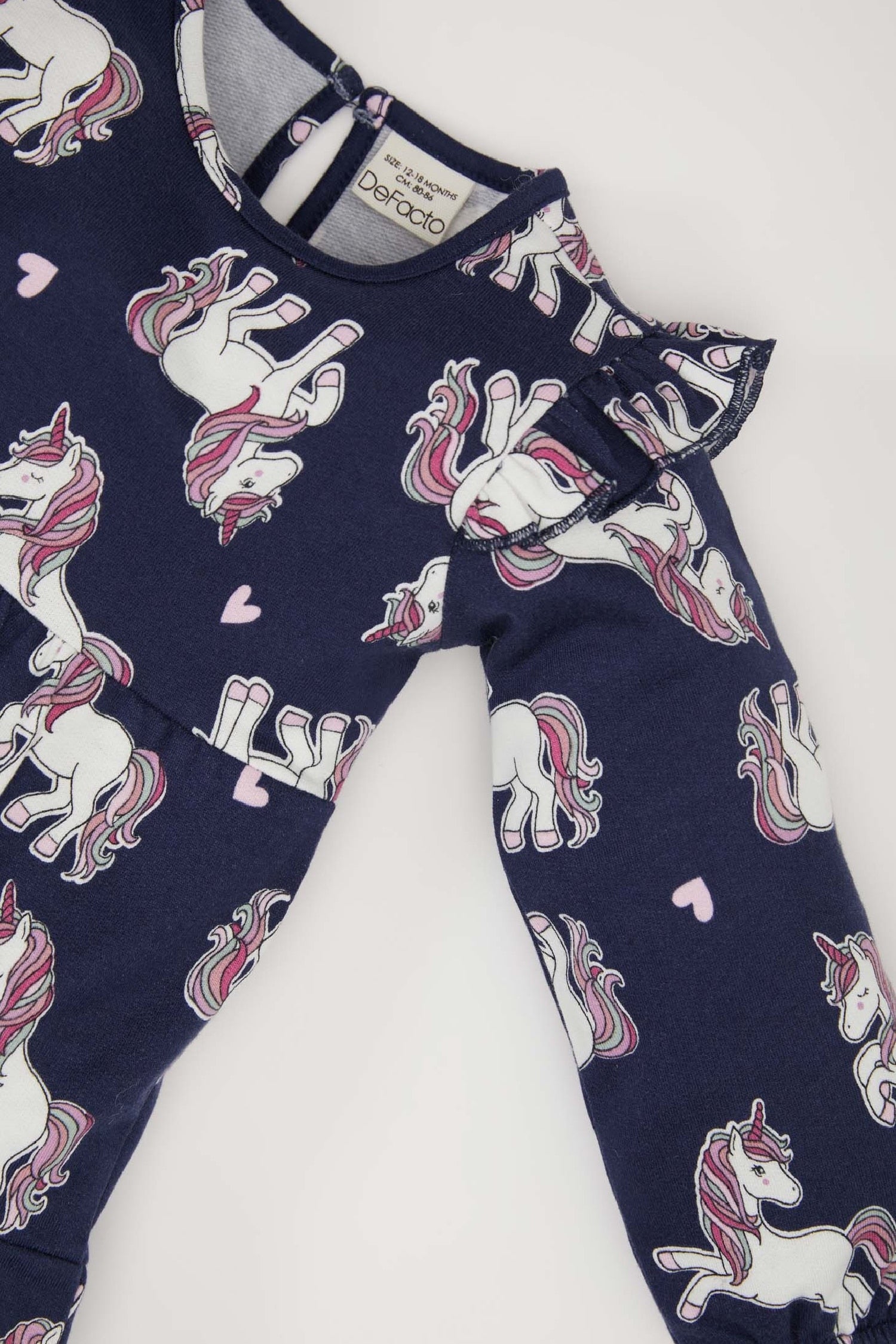 Baby Girl Unicorn Printed Long Sleeve Sweat Dress