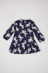Baby Girl Unicorn Printed Long Sleeve Sweat Dress