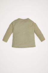 Men's Baby Cycling Collar Dinosaur Printed Long Sleeve T-Shirt