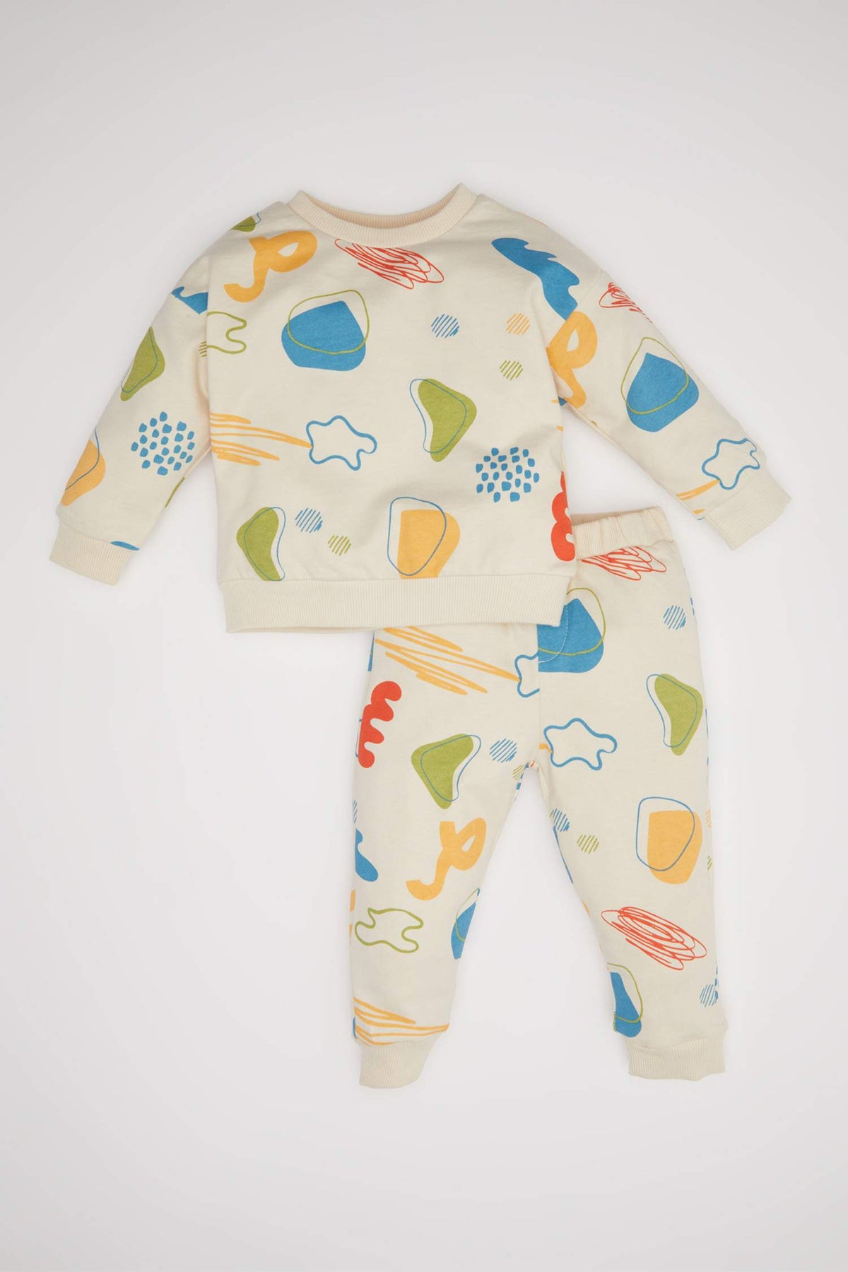 Baby Boy 2-Piece Set Patterned Thin Sweatshirt Bottom